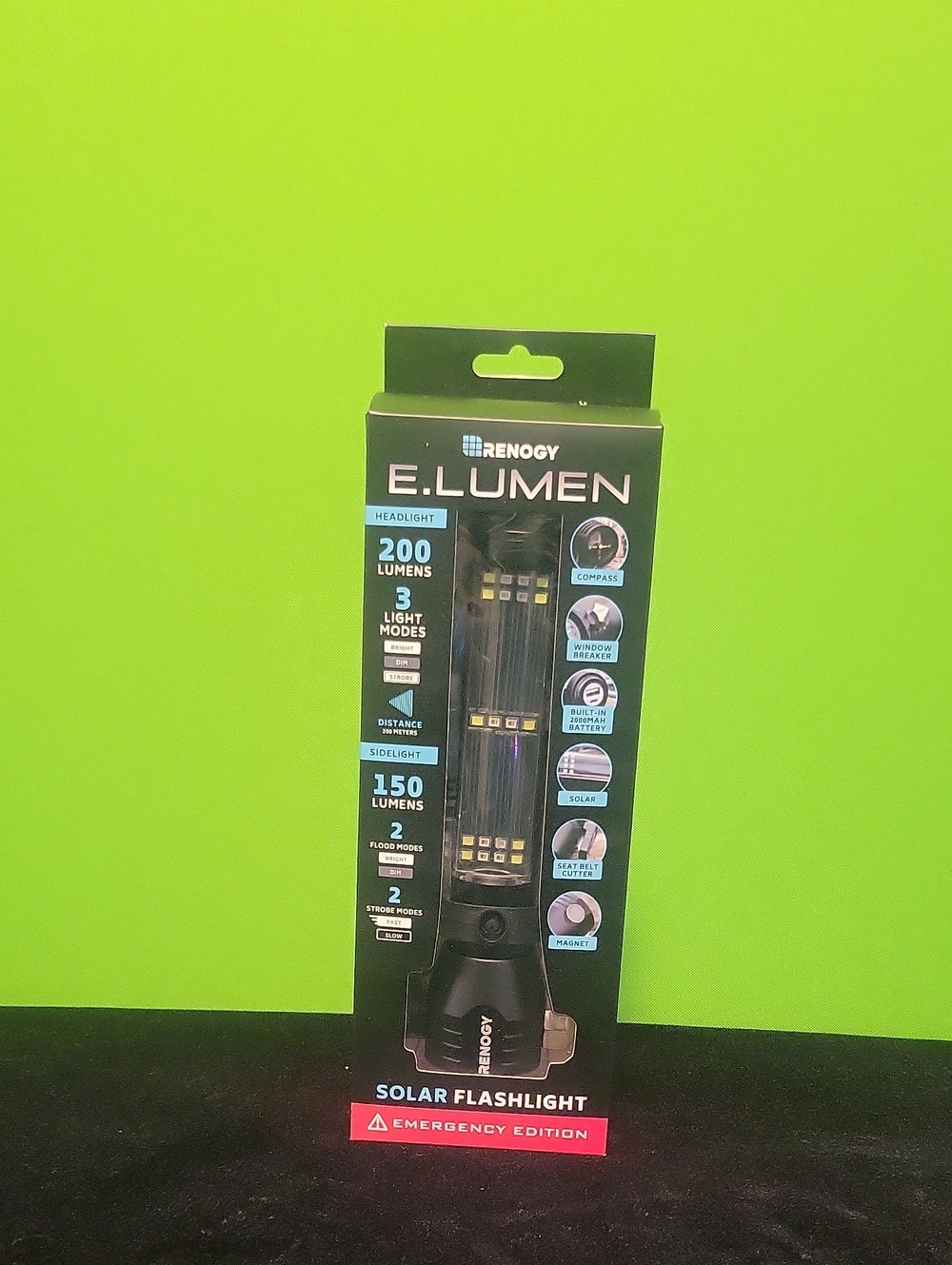 Renogy E.LUMEN Solar Flashlight - Black